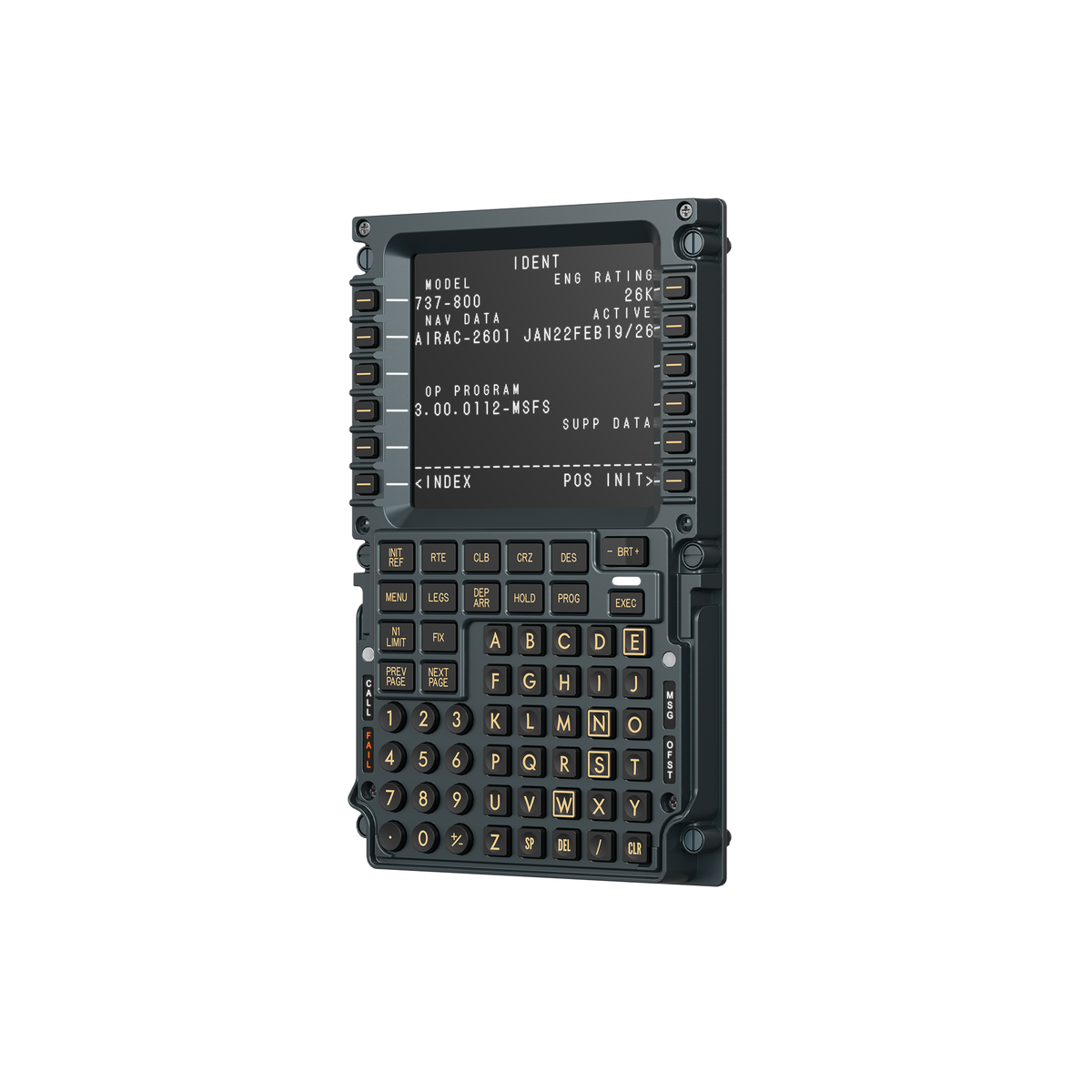 פאנל תצוגת מחשב טיסה בסגנון CDU בואינג 737 MOZA MB7F FCD
